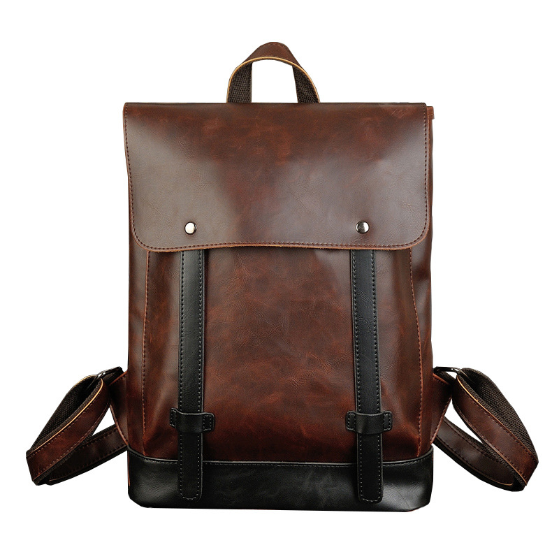 Leather Work Rucksack Mens - GOYN мужской винтажный кожаный рюкзак 14-дюймовый
