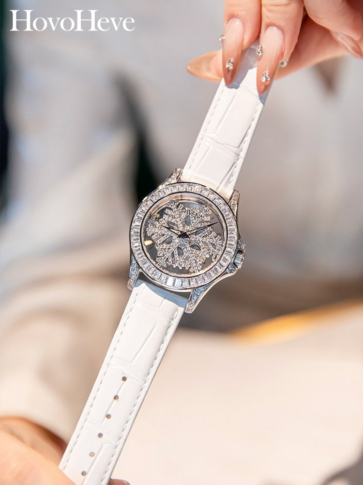Leatherwork Ideas - Итальянские дизайнерские часы Diamonds Snow Quartz: