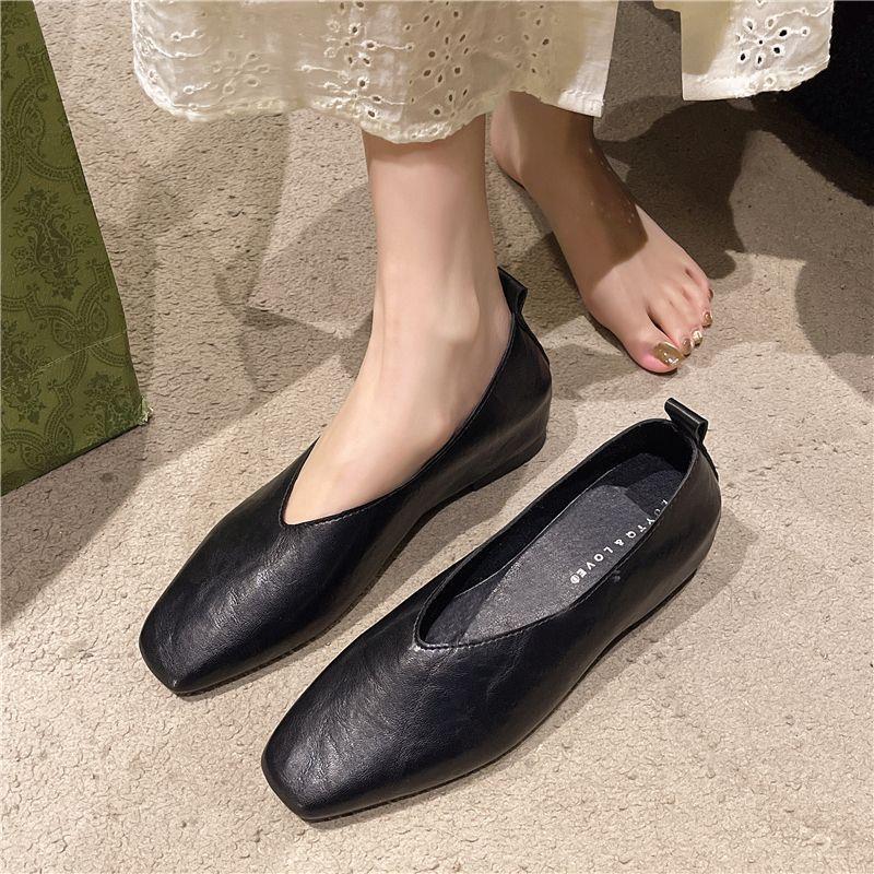 Leather Work Heels - Модные женские лоферы из натуральной кожи