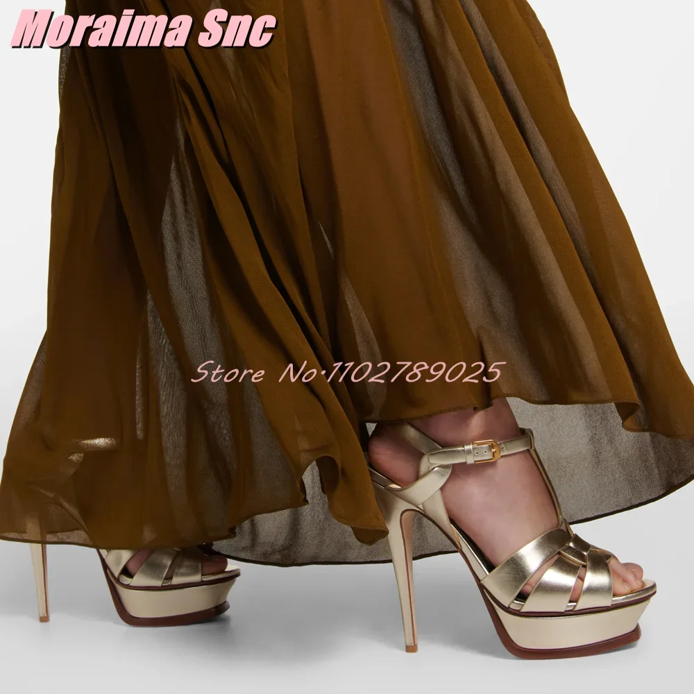 Сандалии на платформе с Т-обра – обзор и цена Leather Work Heels