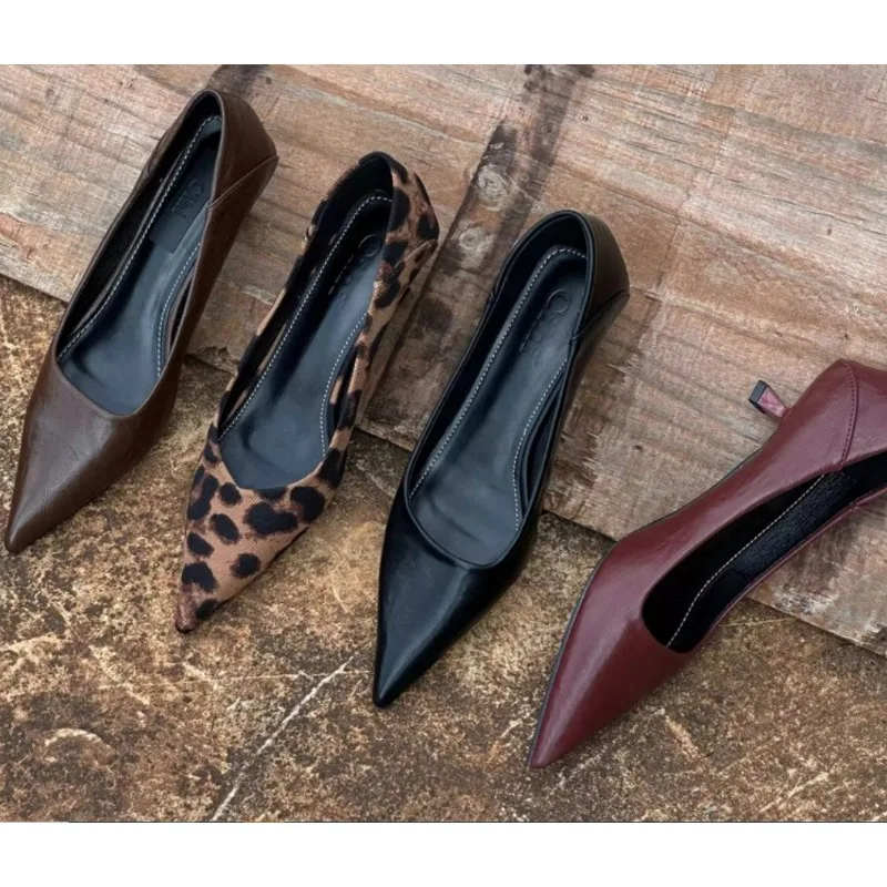 2024, женские пикантные туфли- – обзор и цена Leather Work Heels