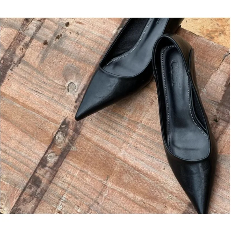 2024, женские пикантные туфли- – обзор и цена Leather Work Heels