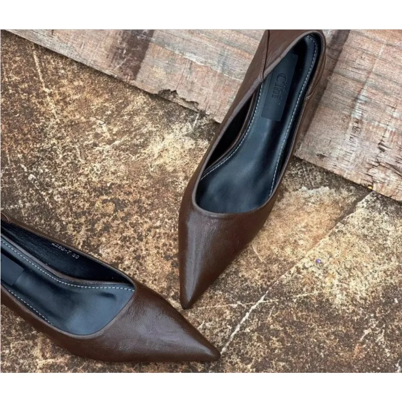 2024, женские пикантные туфли- – обзор и цена Leather Work Heels