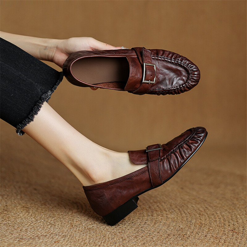 Женские Плиссированные туфли-л – обзор и цена Leather Work Heels