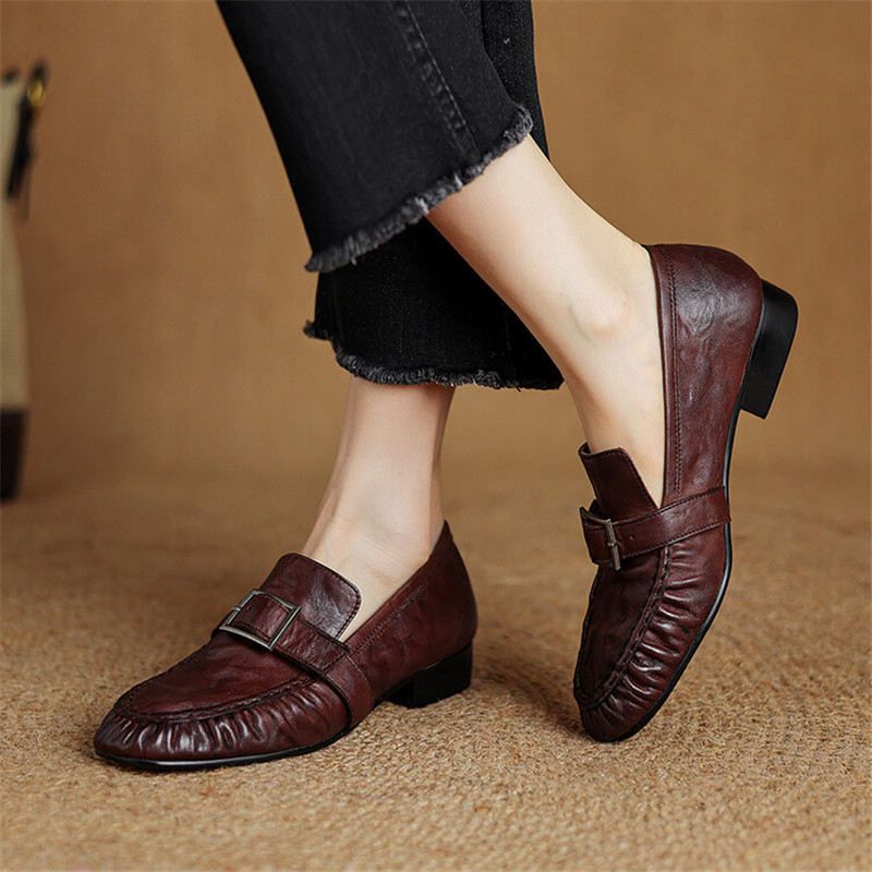 Женские Плиссированные туфли-л – обзор и цена Leather Work Heels