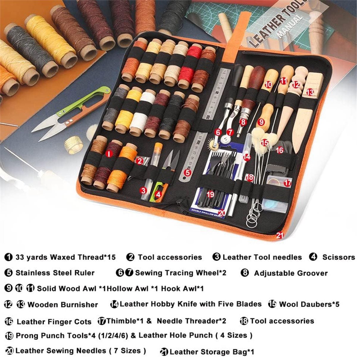 Набор инструментов для работы  – обзор и цена Beginner Leatherwork Kit