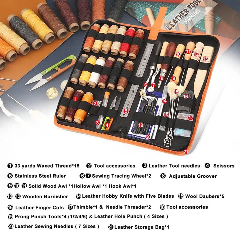 Набор инструментов для работы  – обзор и цена Beginner Leatherwork Kit