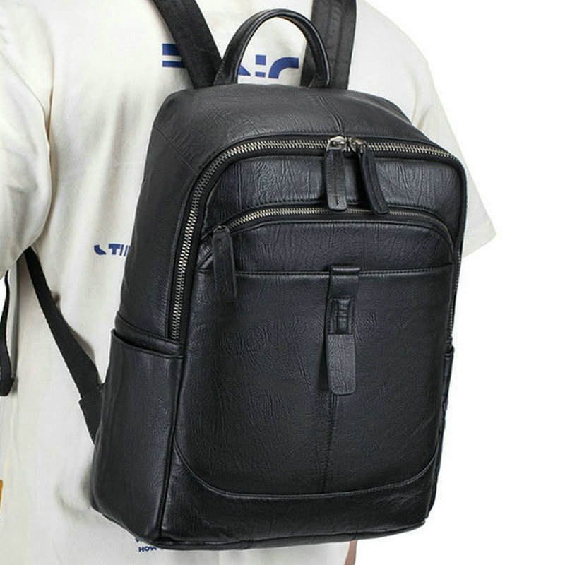 Черный мужской рюкзак из натур – обзор и цена Leather Work Rucksack Mens